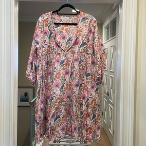 Maelu pink and blue floral dress (bw)
